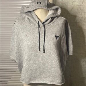 UNDER ARMOUR Heather Gray Hoodie with Bull Emblem